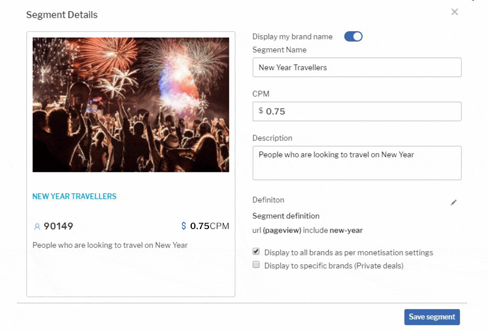 audience marketplace segment description